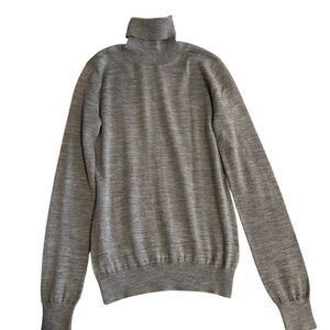 Suistudio Women’s 100% Merino Wool Gray Turtleneck Sweater XS